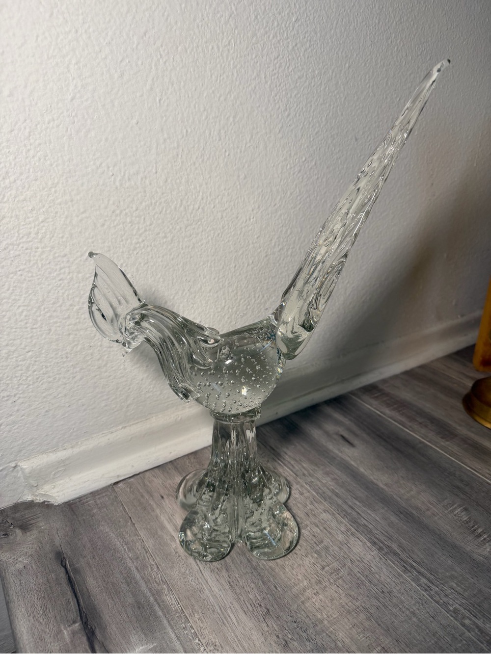 Vintage 1960’s Murano Glass Clear Bird Figurine